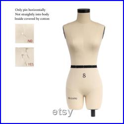DL262 Half scale dress form, 1 2 mini sewing tailor trouser female fitting mannequin,dressmaker's dummy miniature pattern model-SIZE 8