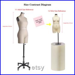 DL262 Size 20 Half scale dress form, 1 2mini dressmaker dummy, sewing pattern mannequin, tailor model, 1 2 miniature fitting mannequin model