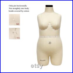 DL262 Size 20 Half scale dress form, 1 2mini dressmaker dummy, sewing pattern mannequin, tailor model, 1 2 miniature fitting mannequin model