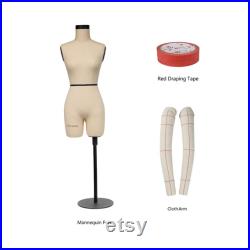 DL262 Size 6-8-10-12-14-16 Half scale dress form, mini sewing tailor mannequin, female dressmaker dummy, draping tape 150 meters,soft arms