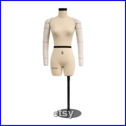 DL262 Size 6-8-10-12-14-16 Half scale dress form, mini sewing tailor mannequin, female dressmaker dummy, draping tape 150 meters,soft arms