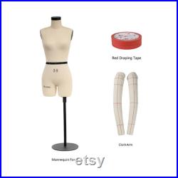 DL262 Size 6-8-10-12-14-16 Half scale dress form, mini sewing tailor mannequin, female dressmaker dummy, draping tape 150 meters,soft arms