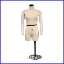 DL262 Size 6-8-10-12-14-16 Half scale dress form, mini sewing tailor mannequin, female dressmaker dummy, draping tape 150 meters,soft arms