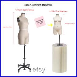 DL262 Size Plus size 24 Half scale dress form,Woman 1 2 mini dressmaker dummy, Female half size tailor mannequin for pattern draping, 1 pcs