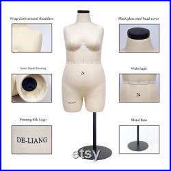 DL262 Size Plus size 24 Half scale dress form,Woman 1 2 mini dressmaker dummy, Female half size tailor mannequin for pattern draping, 1 pcs