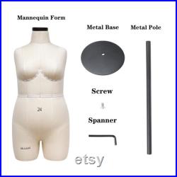 DL262 Size Plus size 24 Half scale dress form,Woman 1 2 mini dressmaker dummy, Female half size tailor mannequin for pattern draping, 1 pcs