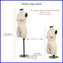 DL266B Half scale dress form 1 2 US Woman plus size 6, height 45.5cm lingerie bust dressmaker dummy tailor 1 2 slim bust sewing mannequin