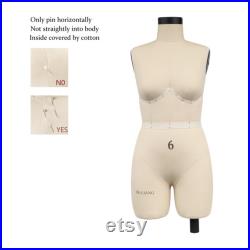 DL266B Half scale dress form 1 2 US Woman plus size 6, height 45.5cm lingerie bust dressmaker dummy tailor 1 2 slim bust sewing mannequin