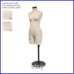 DL270 Half Scale Dress Form 34B Sewing Lingerie and Corsets Mannequin Dressmaker Dummy Half Size Miniature Underwear Bust Form for Tailor