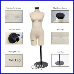 DE-LIANG Half Scale Dress Form 34B Size, Sewing Lingerie and Corsets  Mannequin,Dressmaker Dummy, Half Size Miniature Underwear Bust Form for  Tailor, De-Liang Dress Forms