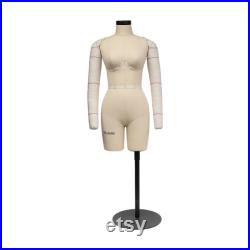 DL270 Half Scale Dress Form 34B Sewing Lingerie and Corsets Mannequin Dressmaker Dummy Half Size Miniature Underwear Bust Form for Tailor