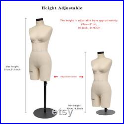 DL270 Half Scale Dress Form 34B Sewing Lingerie and Corsets Mannequin Dressmaker Dummy Half Size Miniature Underwear Bust Form for Tailor