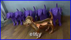 De-Liang Luxury Purple Dog Mannequin, Glossy Dog Display Model for dog cloth Pet Wear, Home Decoration on Handicrafts, Welcome OEMandODM