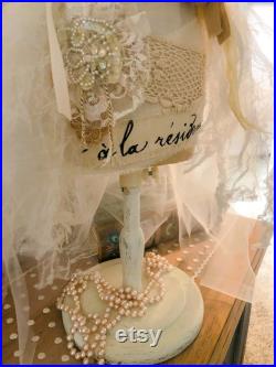 Decorated Tabletop Dress Form, Vintage Inspired Mannequin Dress Form, Half Size Dress Form, Shabby Chic Dress Form