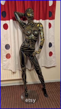 Decorative Black And Gold Painted Mannequin