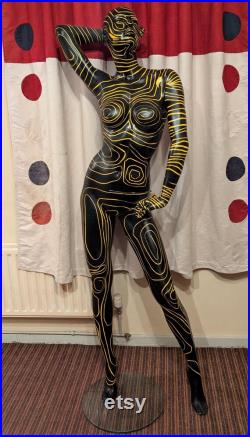 Decorative Black And Gold Painted Mannequin