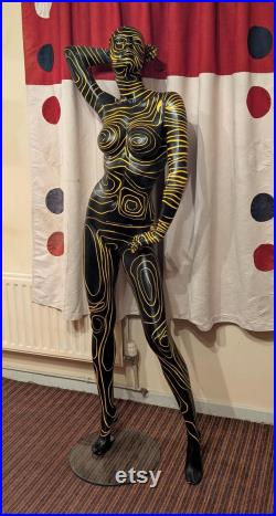 Decorative Black And Gold Painted Mannequin