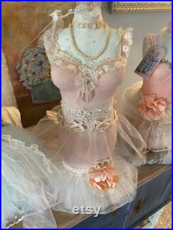 Dress Form Mannequin, Embellished, Designer Mannequin, Vintage, Decorated Dress Form, Blush Pink