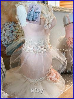 Dress Form Mannequin, Embellished, Designer Mannequin, Vintage, Decorated Dress Form, Blush Pink