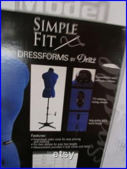 Dress Making Model Simple Fit Dressforms By Dritz Small Brand New Mannequin Blue Free USA Shipping