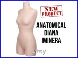 Dress form ANATOMICAL Diana Iminera, Construction lines, Fully pinnable, Professional sewing mannequin, Female torso