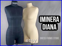 Dress form for sewing Iminera Diana, soft compressible mannequin, pinnable torso, dressmaker's dummy