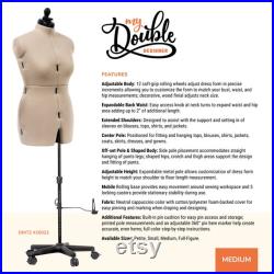 Dritz My Double Designer Adjustable Dress Form, Medium