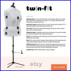 Dritz Twin-Fit Adjustable Dress Form, Full-Figure