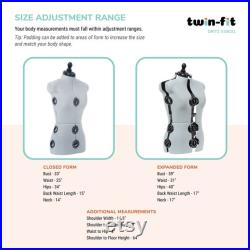 Dritz Twin-Fit Adjustable Dress Form, Small