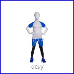 Egg Head Glossy White Child Boys Youth Fiberglass Athletic Sports Mannequin with Base YD-K03