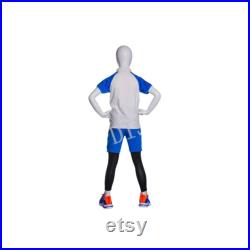 Egg Head Glossy White Child Boys Youth Fiberglass Athletic Sports Mannequin with Base YD-K03