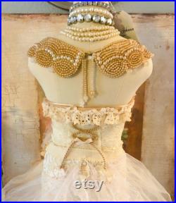 Embellished Half Size Dress Form, Mannequin Dress Form, Vintage Inspired Dress Form, Shabby Chic Dress Form