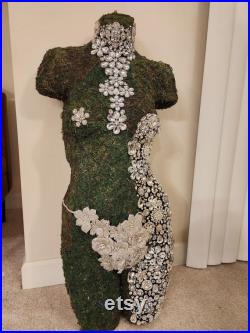 Embellished Moss Covered Mannequin