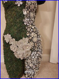 Embellished Moss Covered Mannequin