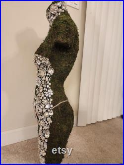 Embellished Moss Covered Mannequin