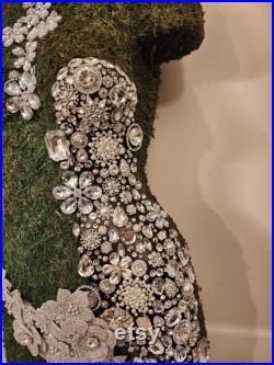 Embellished Moss Covered Mannequin