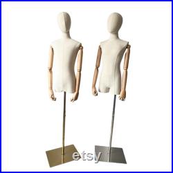 European Tennagers 12-14 Years Old Retail Clothing Display Natural Linen Mannequin Dress Form Taylor
