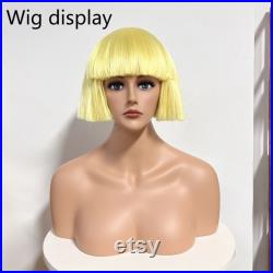 Exquisite European And American Skin Color Head Mannequin,Make Up Mannequin Head With Shoulders, Head Hat Stand Jewelry And Wig Display,
