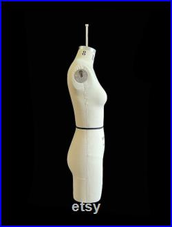 FCE Female Size 8 Professional Mannequin Tailors Dummy Olivia Neck Suspended, Short Legs, Collapsible Shoulders