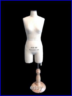 FCE Half-Scale Professional Mannequin, Ida, Tailors Dummy, Draping Stand, Height-Adjustable Stand