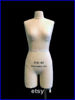 FCE Mini Mannequin for Design-Surgery, Ida, Tailors Dummy, Draping Stand, Half-Scale (Quarter-Size), Height-Adjustable Stand
