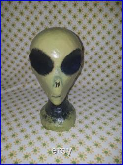 Fabulous Custom Styrofoam Outer Space Alien Big Eyes Mannequin Head Display Hats Wigs Scarves