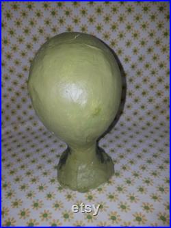 Fabulous Custom Styrofoam Outer Space Alien Big Eyes Mannequin Head Display Hats Wigs Scarves