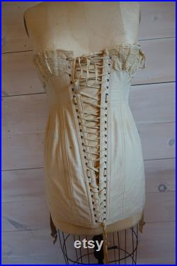 Fabulous Vintage D.F. Cage Dress Form with Edwardian Corset and Garters