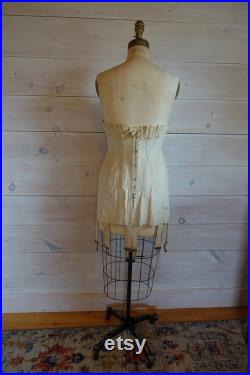 Fabulous Vintage D.F. Cage Dress Form with Edwardian Corset and Garters