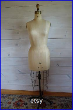 Fabulous Vintage D.F. Cage Dress Form with Edwardian Corset and Garters