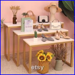 Fashion Golden Display Rack,Floor Style Clothing Store Decoration Props Torso,High Grade Shelf Cabinet Racks for Shoes Bags Display