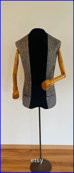 Fashion Tailors Adjustable Dress Dummy SewingMannequin Torso Vintage 50s Mid Century Industrial Design Classic Store Display