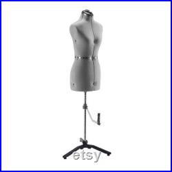 Female Adjustable Mannequin Dress Form Female With New Base Gray