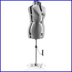 Female Adjustable Mannequin Dress Form Female With New Base Gray